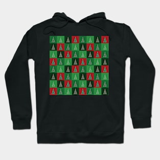 Checkered Christmas Trees Pattern Hoodie